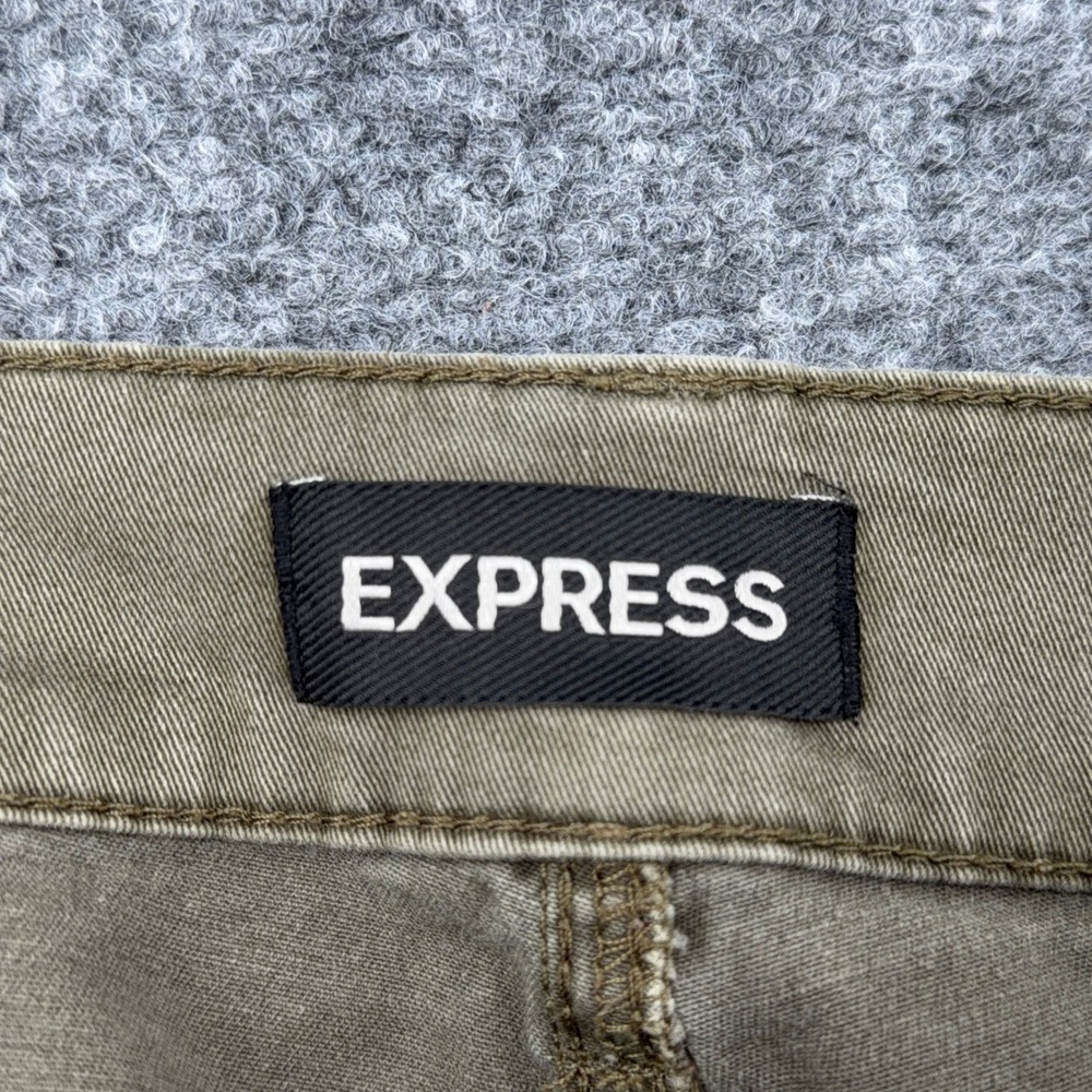 Express Moto Legging Mid‎ Rise Women 4 Cotton Blend Olive Green - Picture 3 of 7